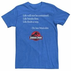 Licensed Character Men's Jurassic Park Life Finds A Way Quote Tee Royal -Licensed Character Shop unnamed file 21768