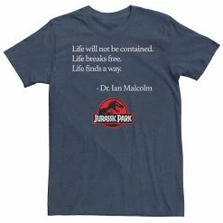 Licensed Character Men's Jurassic Park Life Finds A Way Quote Tee Royal -Licensed Character Shop unnamed file 21773