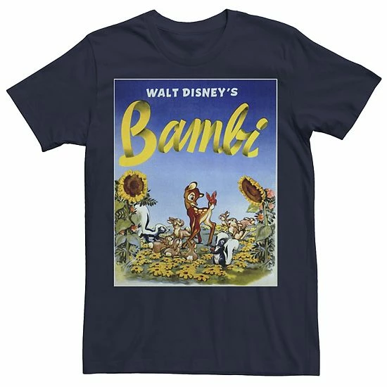 Licensed Character Men's Disney Bambi Sunflower Poster Tee Charcoal 4 Licensed Character Men's Disney Bambi Sunflower Poster Tee Charcoal - Image 2