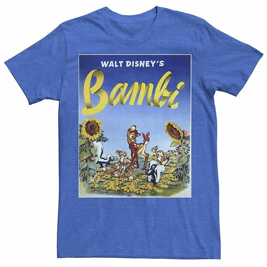 Licensed Character Men's Disney Bambi Sunflower Poster Tee Charcoal 9 Licensed Character Men's Disney Bambi Sunflower Poster Tee Charcoal - Image 7