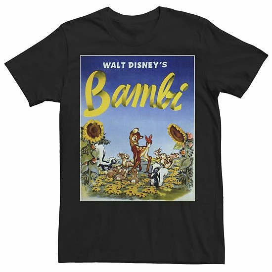 Licensed Character Men's Disney Bambi Sunflower Poster Tee Charcoal 10 Licensed Character Men's Disney Bambi Sunflower Poster Tee Charcoal - Image 8