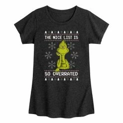 Licensed Character Girls 7-16 Dr. Seuss Grinch Overrated Graphic Tee Purple -Licensed Character Shop unnamed file 2180