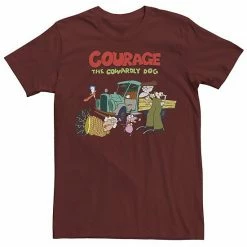 Licensed Character Men's Courage The Cowardly Dog Scene Logo Tee Cardinal -Licensed Character Shop unnamed file 21858