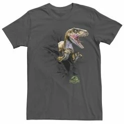 Licensed Character Men's Jurassic Park Ripping Velociraptor Graphic Tee Athletic Heather
