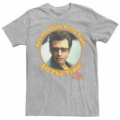 Licensed Character Men's Jurassic Park Hate Being Right All The Time Tee Kelly Heather -Licensed Character Shop unnamed file 22461
