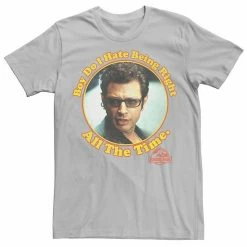 Licensed Character Men's Jurassic Park Hate Being Right All The Time Tee Kelly Heather -Licensed Character Shop unnamed file 22467