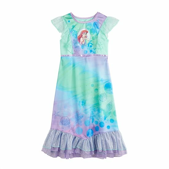 Licensed Character Girls Disney's The Little Mermaid Ariel Fantasy Princess Nightgown 3 Licensed Character Girls Disney's The Little Mermaid Ariel Fantasy Princess Nightgown