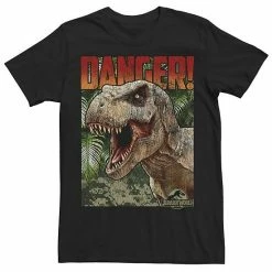 Licensed Character Men's Jurassic World Danger T-Rex Retro Poster Graphic Tee Charcoal Heather -Licensed Character Shop unnamed file 22514