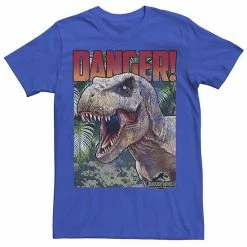 Licensed Character Men's Jurassic World Danger T-Rex Retro Poster Graphic Tee Charcoal Heather -Licensed Character Shop unnamed file 22515