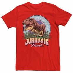 Licensed Character Men's Jurassic Park Life Finds A Way Vibrant Graphic Tee Black