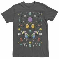 Licensed Character Men's Adventure Time Character Icon Collage Tee Charcoal -Licensed Character Shop unnamed file 22623