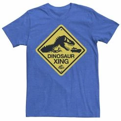 Licensed Character Men's Jurassic Park Dinosaur Crossing Yellow Sign Tee Athletic Heather -Licensed Character Shop unnamed file 22655