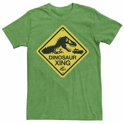 Licensed Character Men's Jurassic Park Dinosaur Crossing Yellow Sign Tee Athletic Heather -Licensed Character Shop unnamed file 22657