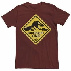 Licensed Character Men's Jurassic Park Dinosaur Crossing Yellow Sign Tee Athletic Heather -Licensed Character Shop unnamed file 22658