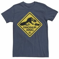 Licensed Character Men's Jurassic Park Dinosaur Crossing Yellow Sign Tee Athletic Heather -Licensed Character Shop unnamed file 22659