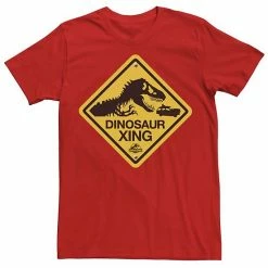 Licensed Character Men's Jurassic Park Dinosaur Crossing Yellow Sign Tee Athletic Heather -Licensed Character Shop unnamed file 22663