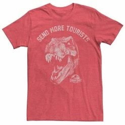 Licensed Character Men's Jurassic Park Tyrannosaurous Says Send More Tourists Tee Charcoal