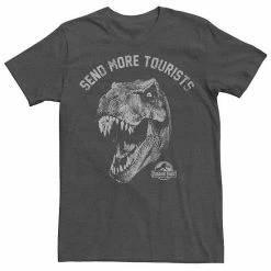 Licensed Character Men's Jurassic Park Tyrannosaurous Says Send More Tourists Tee Charcoal -Licensed Character Shop unnamed file 22667