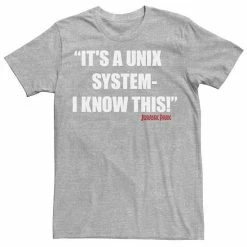 Licensed Character Men's Jurassic Park It's A Unix System Tee Navy Heather -Licensed Character Shop unnamed file 22686