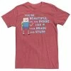Licensed Character Men's Adventure Time Finn You're Beautiful Inside Portrait Tee Navy Heather
