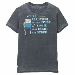 Licensed Character Men's Adventure Time Finn You're Beautiful Inside Portrait Tee Navy Heather -Licensed Character Shop unnamed file 22702