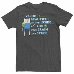 Licensed Character Men's Adventure Time Finn You're Beautiful Inside Portrait Tee Navy Heather -Licensed Character Shop unnamed file 22703