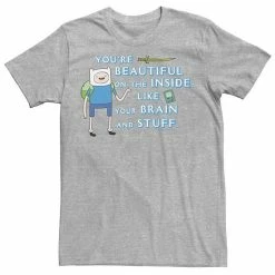 Licensed Character Men's Adventure Time Finn You're Beautiful Inside Portrait Tee Navy Heather -Licensed Character Shop unnamed file 22706