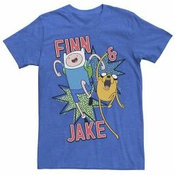 Licensed Character Men's Cartoon Network Adventure Time Finn & Jake Kapows Tee Silver -Licensed Character Shop unnamed file 22711