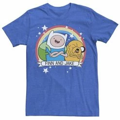 Licensed Character Men's CN Adventure Time Finn & Jake Rainbow Banner Tee Kelly Heather -Licensed Character Shop unnamed file 22724