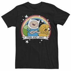 Licensed Character Men's CN Adventure Time Finn & Jake Rainbow Banner Tee Kelly Heather -Licensed Character Shop unnamed file 22725