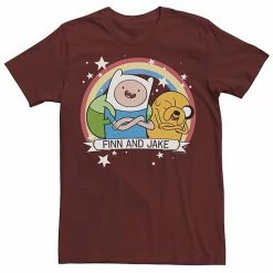Licensed Character Men's CN Adventure Time Finn & Jake Rainbow Banner Tee Kelly Heather -Licensed Character Shop unnamed file 22727