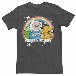 Licensed Character Men's CN Adventure Time Finn & Jake Rainbow Banner Tee Kelly Heather -Licensed Character Shop unnamed file 22728