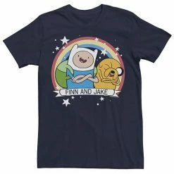 Licensed Character Men's CN Adventure Time Finn & Jake Rainbow Banner Tee Kelly Heather -Licensed Character Shop unnamed file 22731