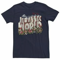 Licensed Character Men's Jurassic World Tropical Raptor Postcard Tee Navy -Licensed Character Shop unnamed file 22740