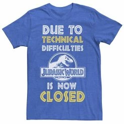 Licensed Character Men's Jurassic World Technical Difficulties Sign Graphic Tee Red Heather -Licensed Character Shop unnamed file 22837