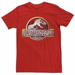 Licensed Character Mens Jurassic Park Chrome Logo Tee Red -Licensed Character Shop unnamed file 22881