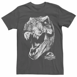 Licensed Character Men's Jurassic Park T-Rex White Head Roaring Tee Navy Heather