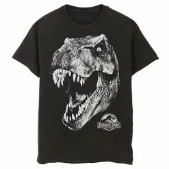 Licensed Character Men's Jurassic Park T-Rex White Head Roaring Tee Navy Heather -Licensed Character Shop unnamed file 22889