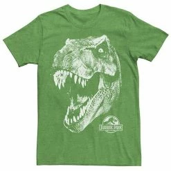 Licensed Character Men's Jurassic Park T-Rex White Head Roaring Tee Navy Heather -Licensed Character Shop unnamed file 22892