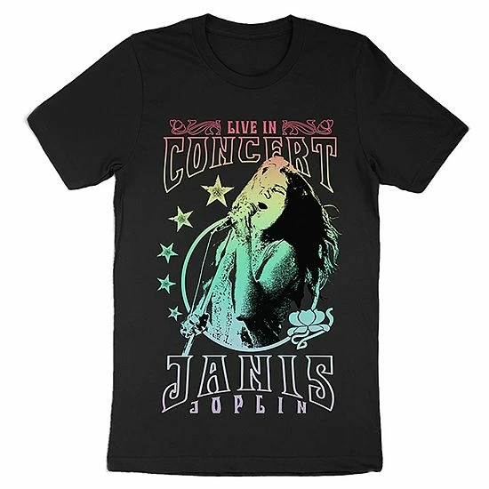 Licensed Character Men's Rainbow Janis Joplin Tee 3 Licensed Character Men's Rainbow Janis Joplin Tee