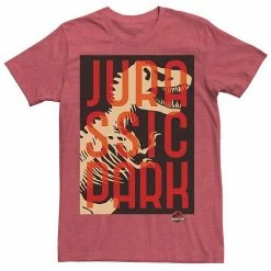 Licensed Character Men's Jurassic Park Split Typography T-Rex Bones Tee Red