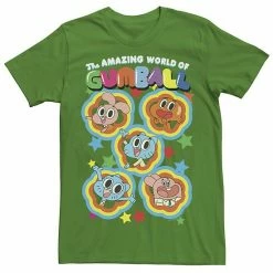 Licensed Character Men's Cartoon Network Gumball Five Stars Group Shot Colorful Tee Cardinal -Licensed Character Shop unnamed file 23124