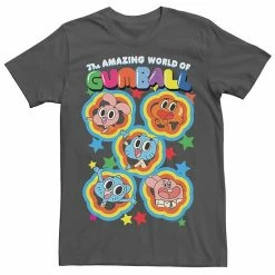 Licensed Character Men's Cartoon Network Gumball Five Stars Group Shot Colorful Tee Cardinal -Licensed Character Shop unnamed file 23130