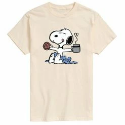 Licensed Character Men's Peanuts Donut Coffee Snoopy Tee Beige Khaki -Licensed Character Shop unnamed file 2314