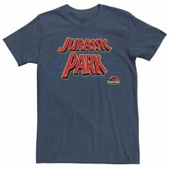 Licensed Character Men's Jurassic Park Tilted Grid Logo Tee Navy Heather -Licensed Character Shop unnamed file 23154