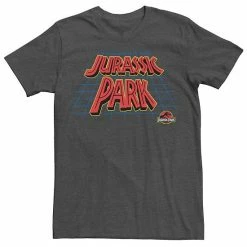Licensed Character Men's Jurassic Park Tilted Grid Logo Tee Navy Heather -Licensed Character Shop unnamed file 23155