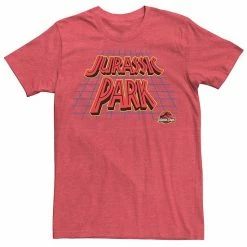 Licensed Character Men's Jurassic Park Tilted Grid Logo Tee Navy Heather -Licensed Character Shop unnamed file 23156