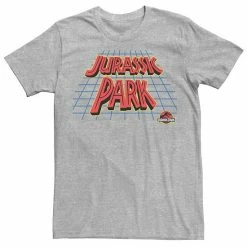 Licensed Character Men's Jurassic Park Tilted Grid Logo Tee Navy Heather -Licensed Character Shop unnamed file 23158
