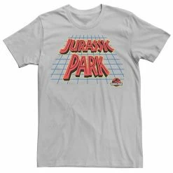 Licensed Character Men's Jurassic Park Tilted Grid Logo Tee Navy Heather -Licensed Character Shop unnamed file 23159