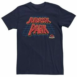 Licensed Character Men's Jurassic Park Tilted Grid Logo Tee Navy Heather -Licensed Character Shop unnamed file 23160